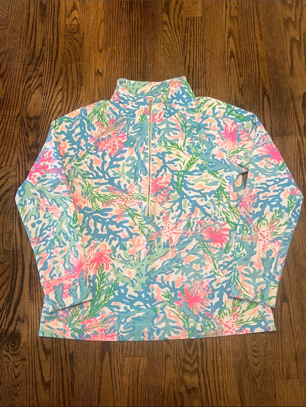 Lilly Pulitzer Coral Reef Half-Zip Pullover - Pink, Blue, Green